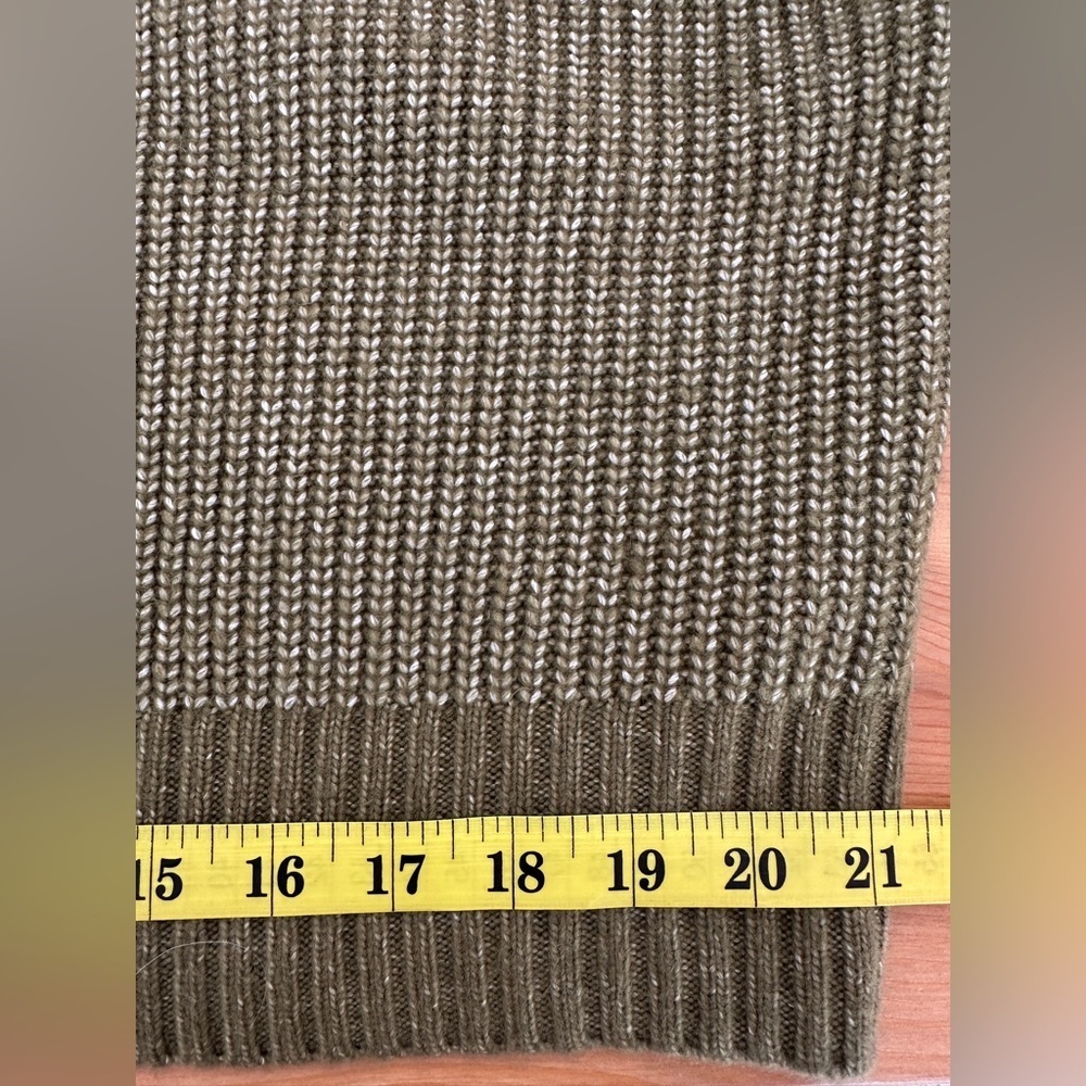 Jessica Simpson | Olive Green Half Zip Rib Knit Cropped Sweater Size XL - Picture 9 of 9